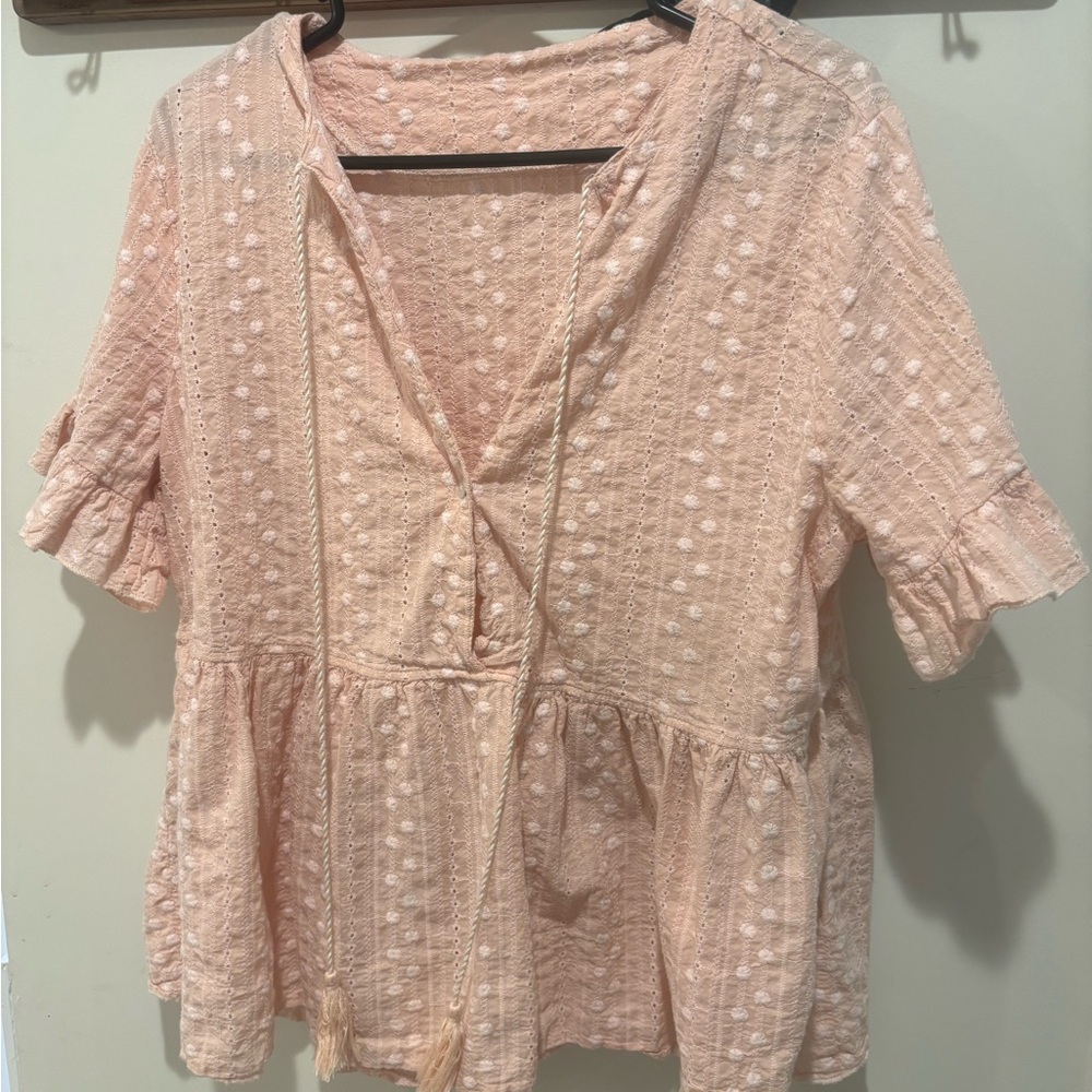 Women's Embroidered Light Pink Blouse